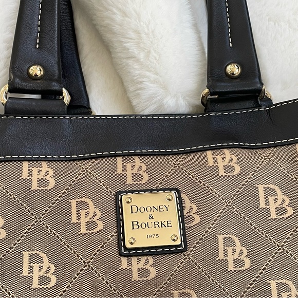 Dooney & Bourke Signature Collection DB Anniversary Print Leather Satchel Bag - Picture 5 of 9